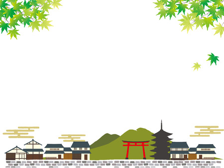 Illustration of Kyoto, Japanのイラスト素材