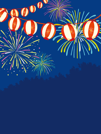 Japanese summer festival vector Illustrationのイラスト素材