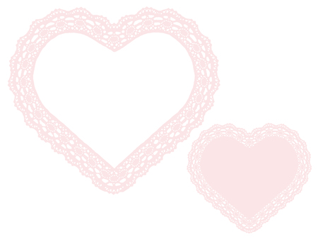 Heart shaped lace frame. Vector illustration.のイラスト素材