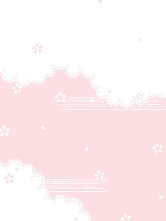 Spring cherry blossoms background vector illustration.のイラスト素材