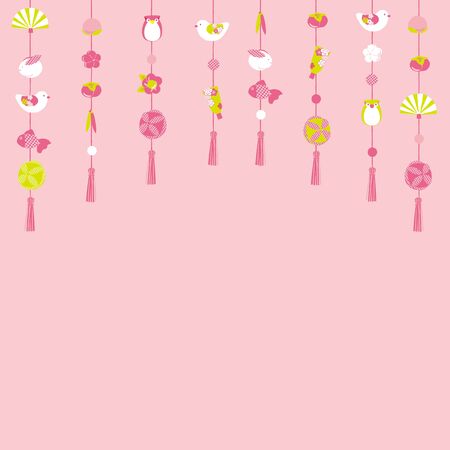 hanging decoration for Japanese Doll Festivalのイラスト素材
