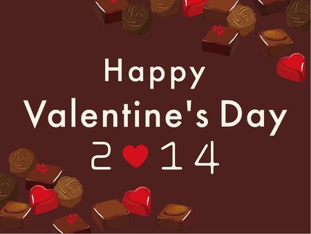 Valentine's Day layout design with chocolate.のイラスト素材