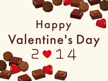 Valentine's Day layout design with chocolate.のイラスト素材