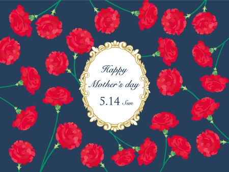 Carnation Mother's Day background on colorful background.のイラスト素材