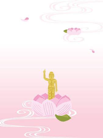 Buddha's Birthday card design.のイラスト素材