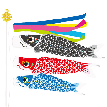 Carp streamer illustrationのイラスト素材