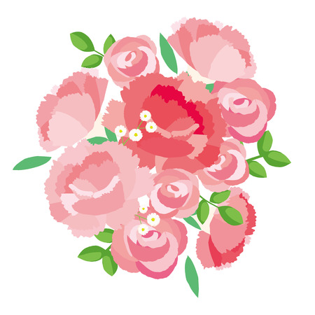Illustration of Carnation bouquet Mother's Dayのイラスト素材