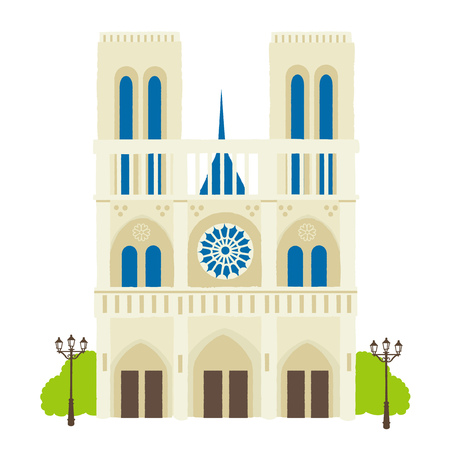 Vector illustration of Notre Dame de Parisのイラスト素材