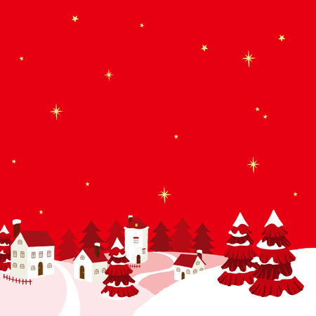 Christmas landscape illustrationのイラスト素材
