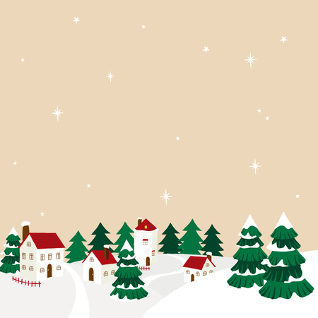 Christmas landscape illustrationのイラスト素材