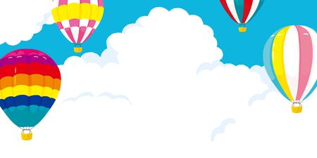 Colorful hot-air balloon landscapeのイラスト素材