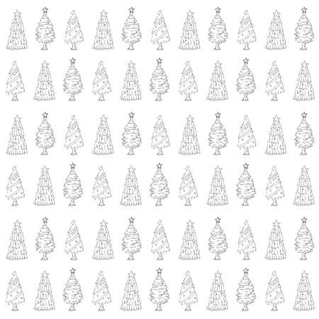 Handwritten Christmas Tree Background Illustrationの写真素材