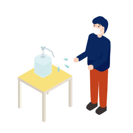 Alcohol Disinfection Illustrationのイラスト素材