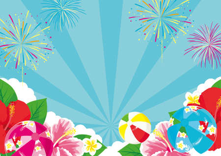 Summer Festival Background Illustrationのイラスト素材
