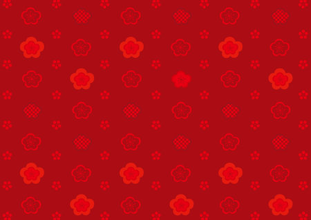 Japanese pattern background illustration of plumのイラスト素材
