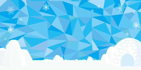 Antarctic landscape ice background illustration