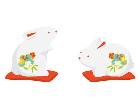 Rabbit figurine setのイラスト素材
