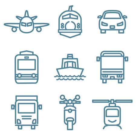 Vehicle Illustration Icon Setのイラスト素材