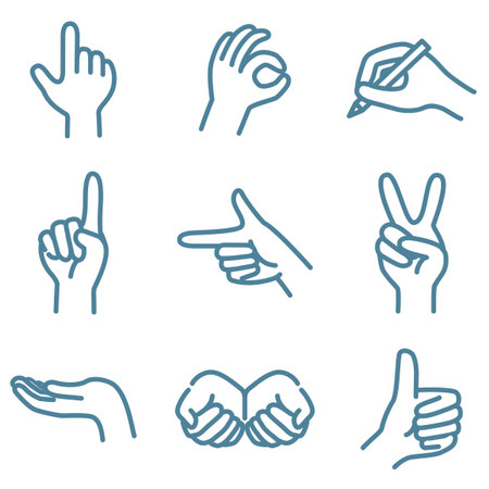 Hand Sign Icon Setのイラスト素材