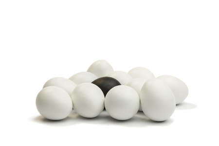 eggs on isolated white backgroundの写真素材