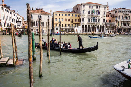 Grand Canal and gondola in Venice, Italyのeditorial素材