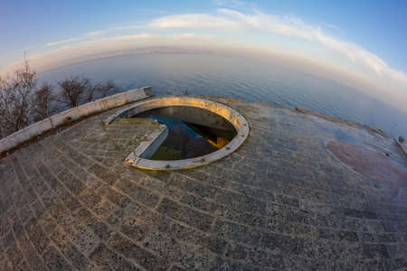 View of the abandoned restaurant on Cape Galata