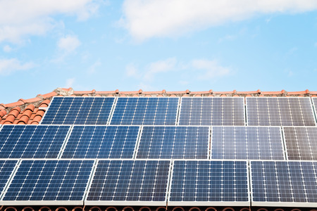 Solar panels on the roof of private home