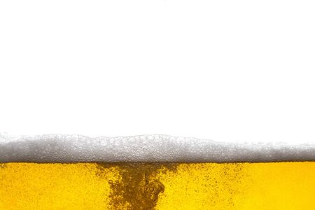 Beer Background Bubbles. Close Up of Beer Foam.の写真素材
