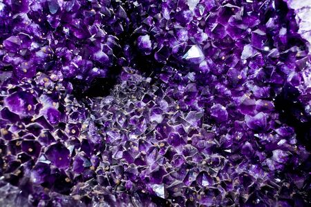 Crystal facets detail cloceup purple amethyst mineralの写真素材