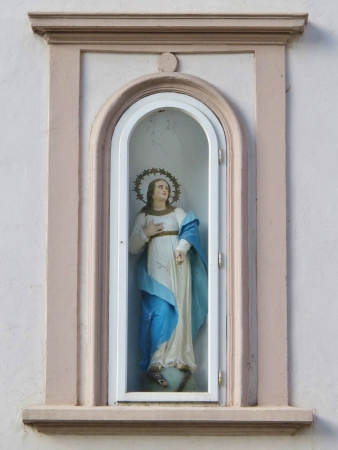 Saint Barbara statue, Idrija, Sloveniaの写真素材