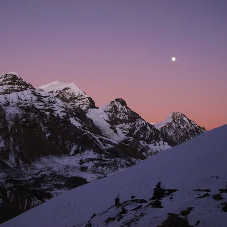 Pink sunset in the Himalayas