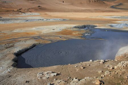 Volcanic landscape near Reykjahlid, Iceland.の写真素材