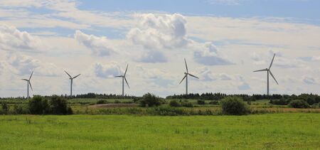 Windmills in Jylland, Denmark. Big wind farm.
