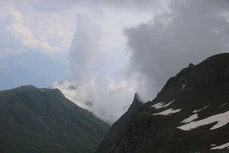 View from Wildseeluggen, mountain pass in the Pizol region, St Gallen Canton.