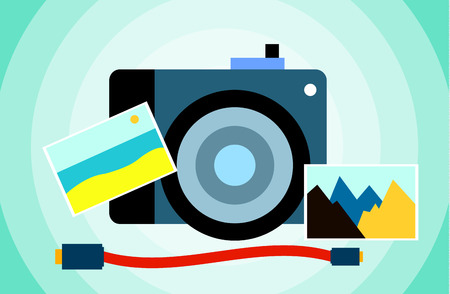 Flat image camera with photography.