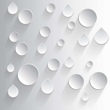 Abstract 3D Drops on a gray background.のイラスト素材