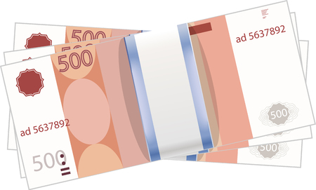 A stack of money. Currency - the ruble.のイラスト素材