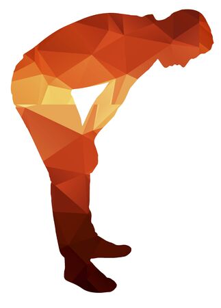 Poligon silhouette of a man who is tired. Fashionのイラスト素材