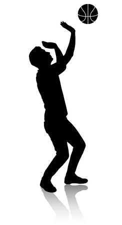 Silhouette of a man who plays basketballのイラスト素材