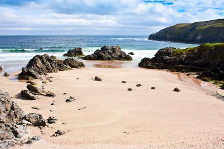 Award winning Durness spectacular beach, Sutherland, Scotlandの写真素材