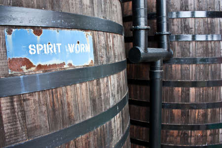 Detail of a whiskey distillery interiors, Sutherland, Scotland