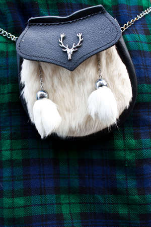 Detail of a Scottish kilt, typical landmarkの写真素材