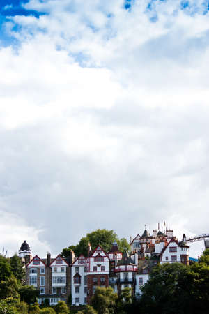 Edimburgh houses in the old town, with copy spaceの写真素材