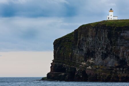 Lightouse in Scotland, Sutherland, with copy spaceの写真素材