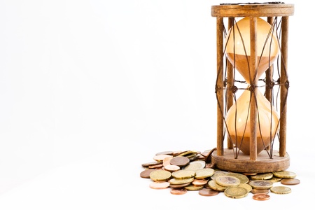 Old hourglass (made in India, XIX century) with euros
