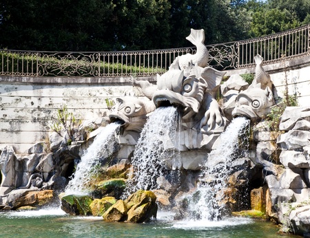 Famous Italian gardens of Reggia di Caserta, Italy.のeditorial素材