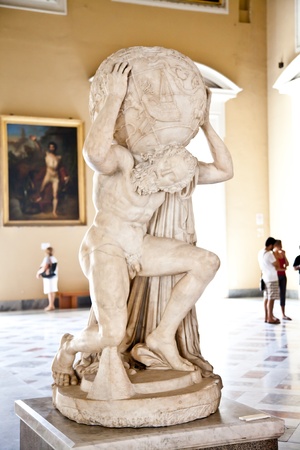 2dn century AD copy of Atlante Farnese statueのeditorial素材