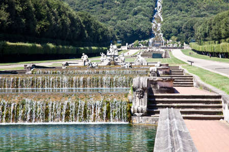 Famous Italian gardens of Reggia di Caserta, Italy.のeditorial素材