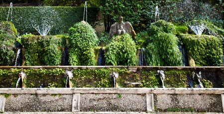 Detail of the luxury Villa d'Este in Tivoli, close to Rome - Italyのeditorial素材