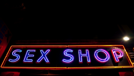 Paris - Detail of sexy shop sign, no copyrighted logoの写真素材